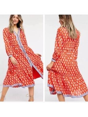 J.Crew button-front block print midi dress
